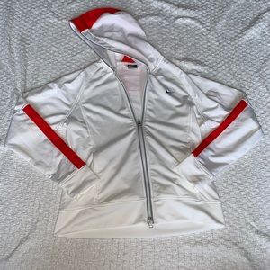 Nike White and Orange Track Jacket Size M Like New